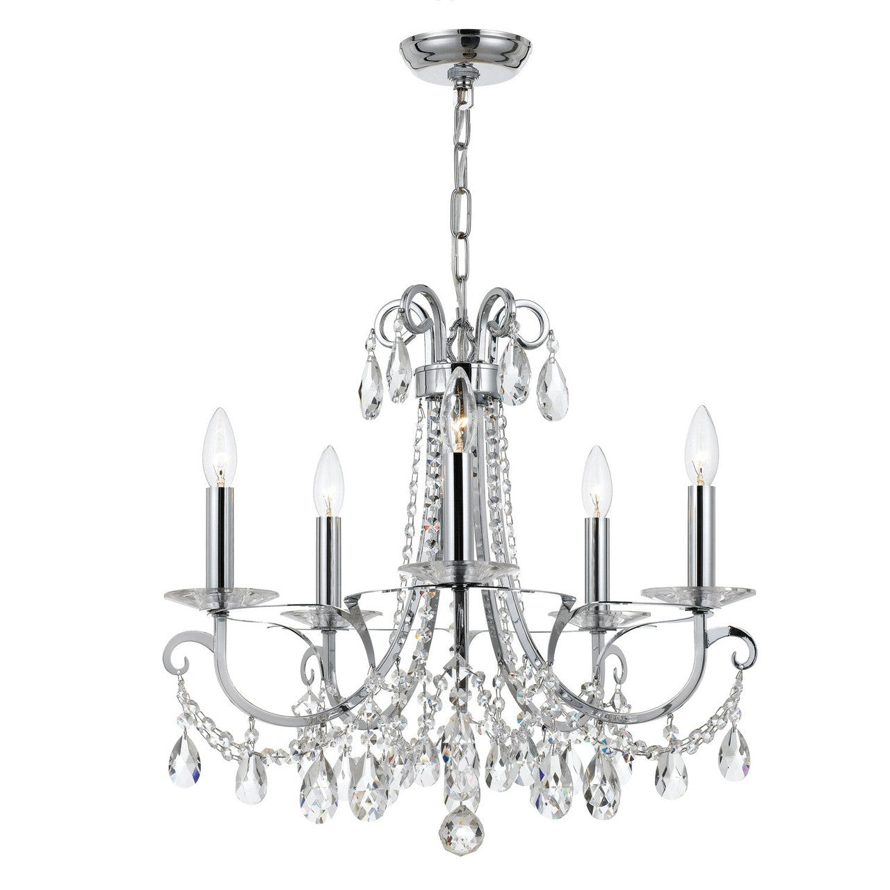 Crystorama Othello 5 Light Spectra Crystal Polished Chrome Chandelier 6825-CH-CL-SAQ