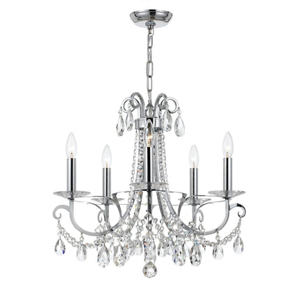 Crystorama Othello 5 Light Swarovski Strass Crystal Polished Chrome Chandelier 6825-CH-CL-S