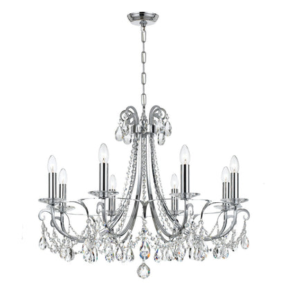 Crystorama Othello 8 Light Swarovski Strass Crystal Polished Chrome Chandelier 6828-CH-CL-S