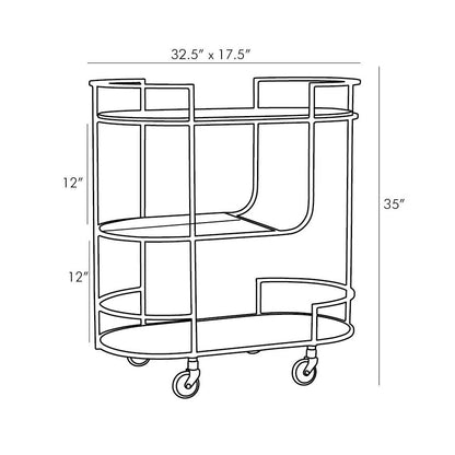 Arteriors Home Trainor Bar Cart 6857