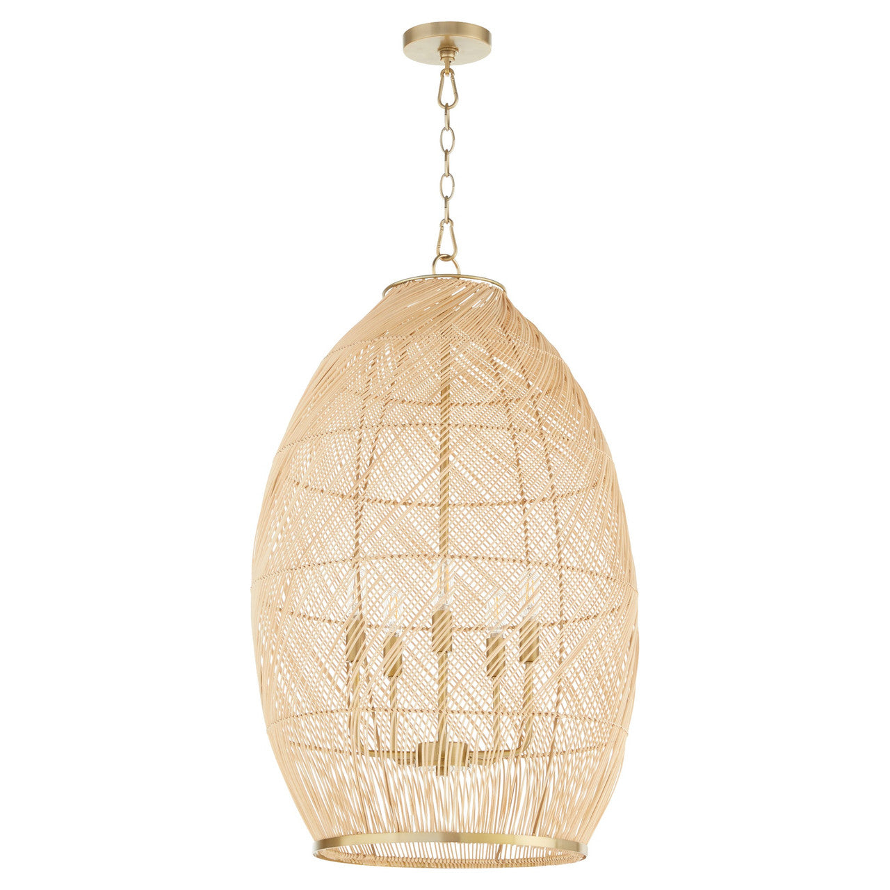 Quorum  Rattan 5 Light Pendant - Aged Brass 6900-5-80