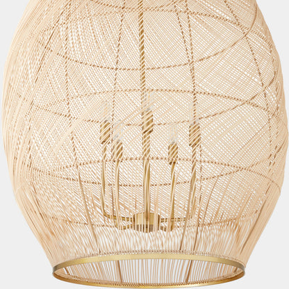 Quorum  Rattan 5 Light Pendant - Aged Brass 6901-5-80