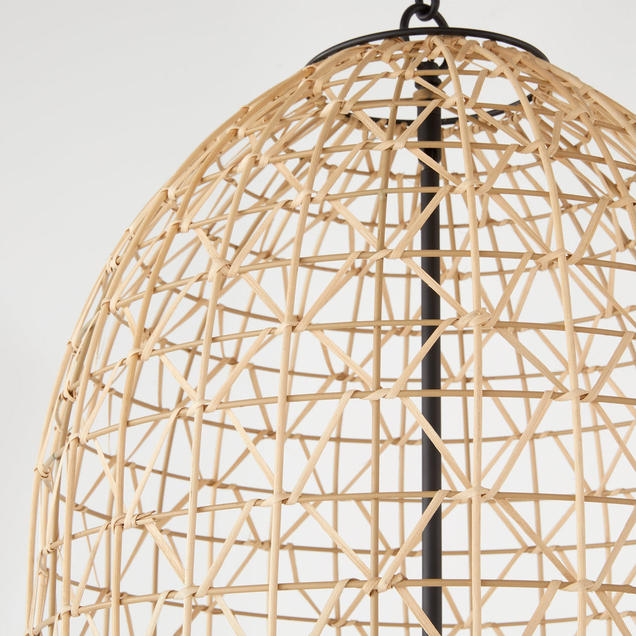 Quorum  Rattan 3 Light Pendant - Matte Black 6902-3-59