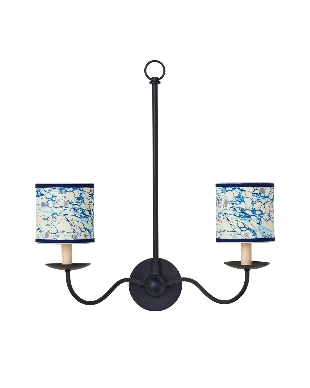 Currey & Co. Marble Blue Lace Paper Drum Chandelier Shade 0900-0032