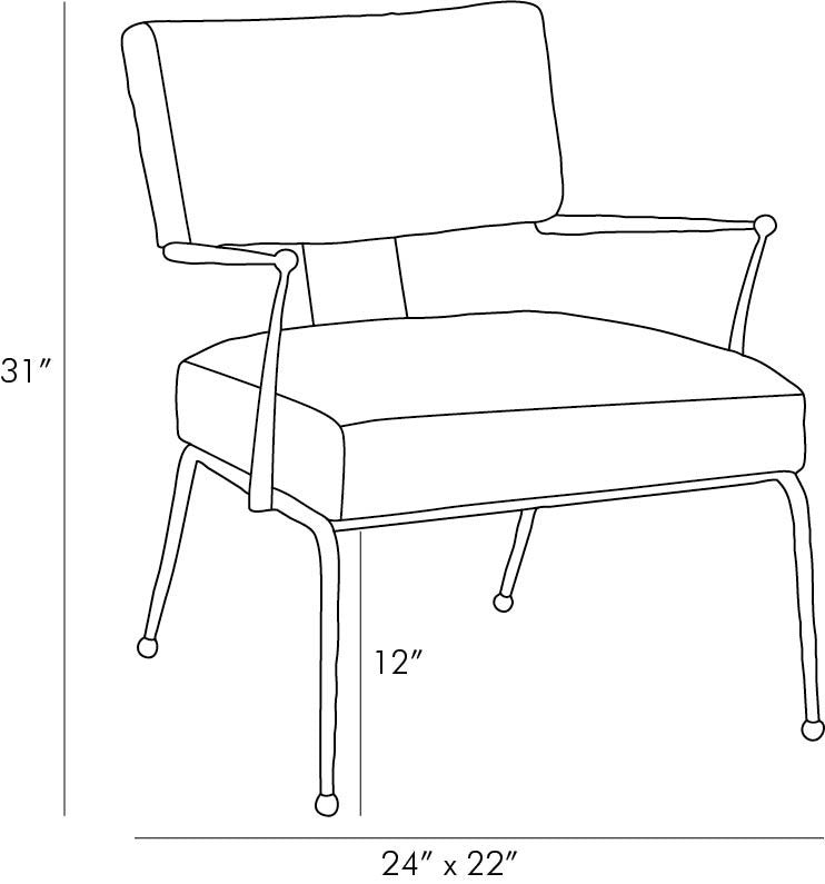 Arteriors Home Wallace Chair Pitch Texture 6933