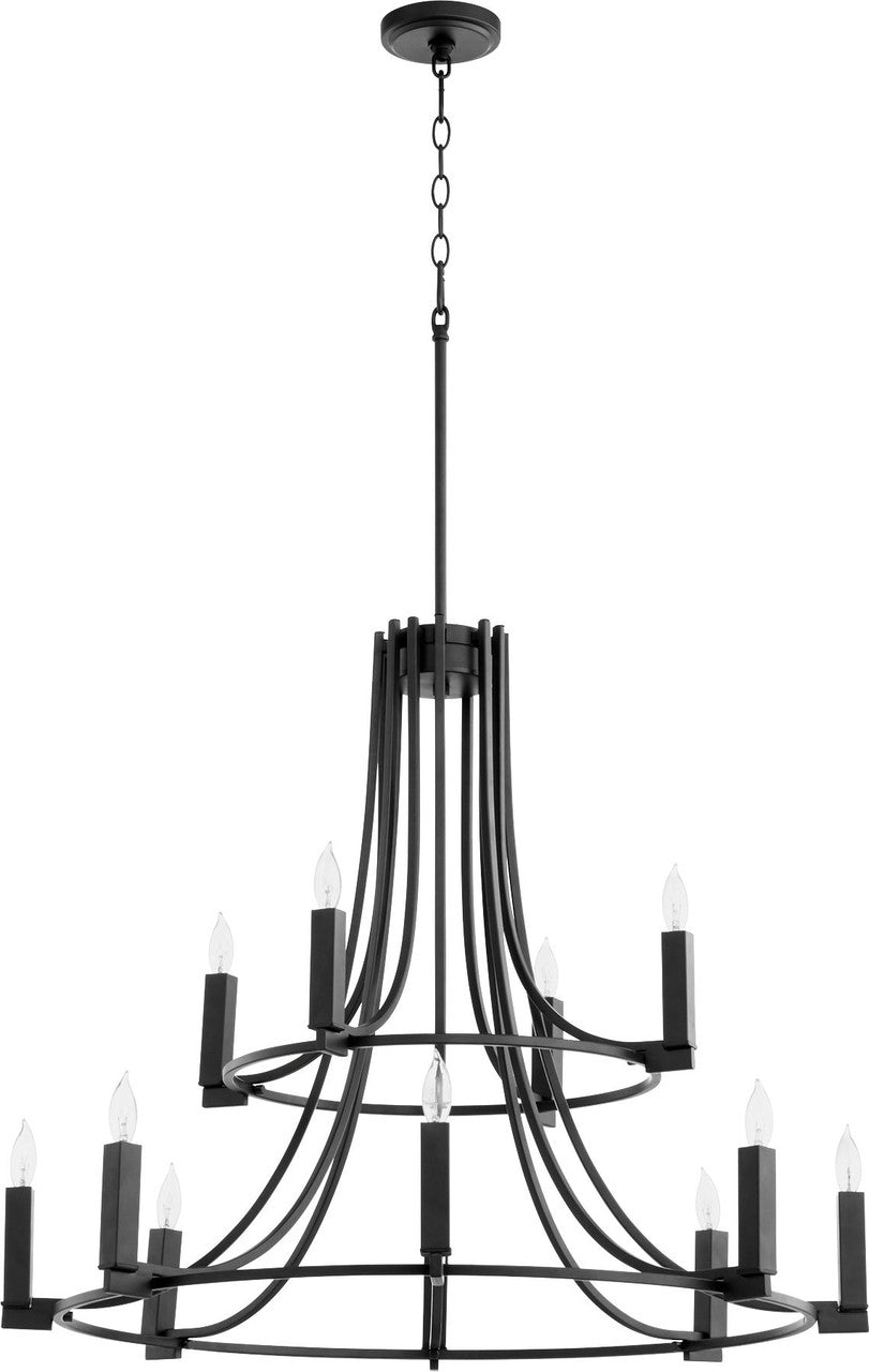 Quorum Olympus Chandelier in Textured Black 696-12-69