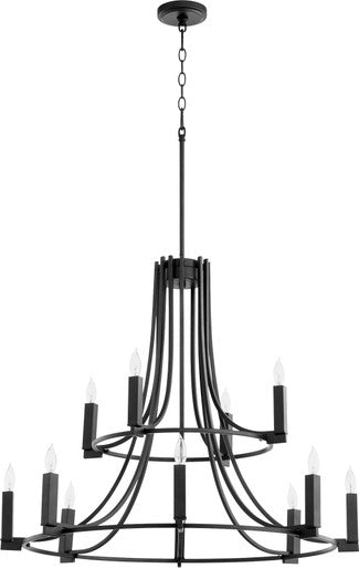 Quorum Olympus Chandelier in Textured Black 696-12-69