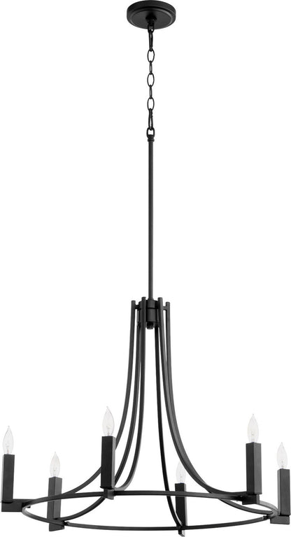 Quorum Olympus Chandelier in Textured Black 696-6-69