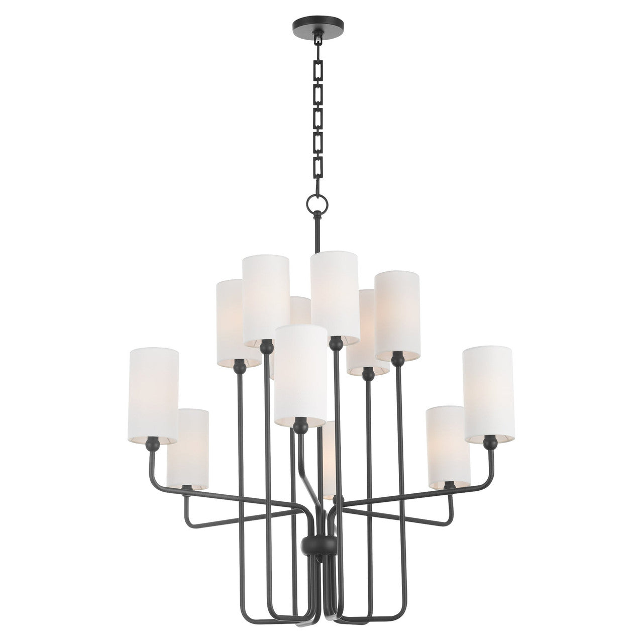 Quorum  Charlotte 12 Light Chandlier - Matte Black 698-12-59