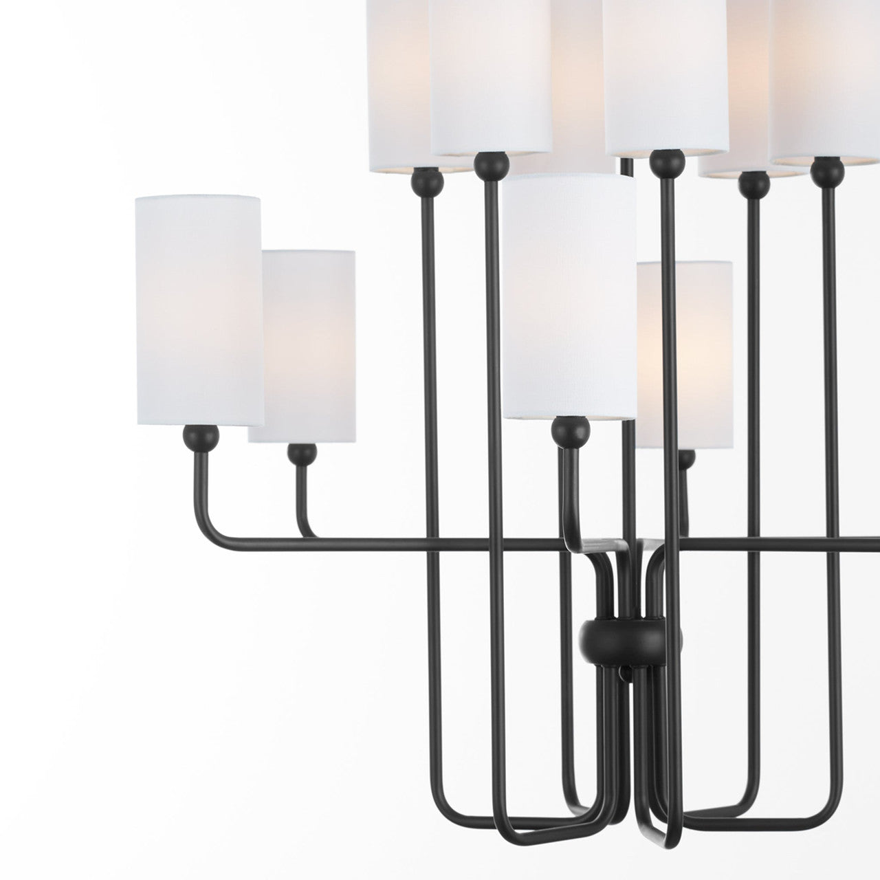 Quorum  Charlotte 12 Light Chandlier - Matte Black 698-12-59