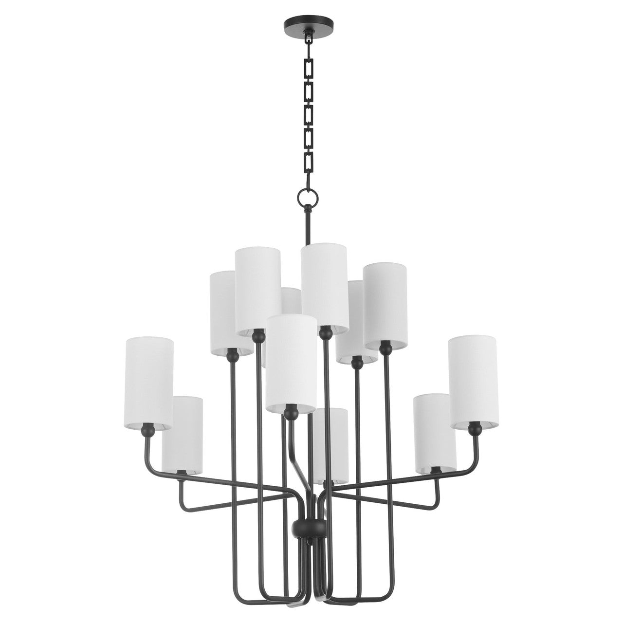 Quorum  Charlotte 12 Light Chandlier - Matte Black 698-12-59