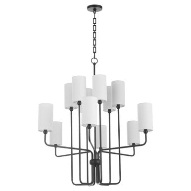 Quorum  Charlotte 12 Light Chandlier - Matte Black 698-12-59