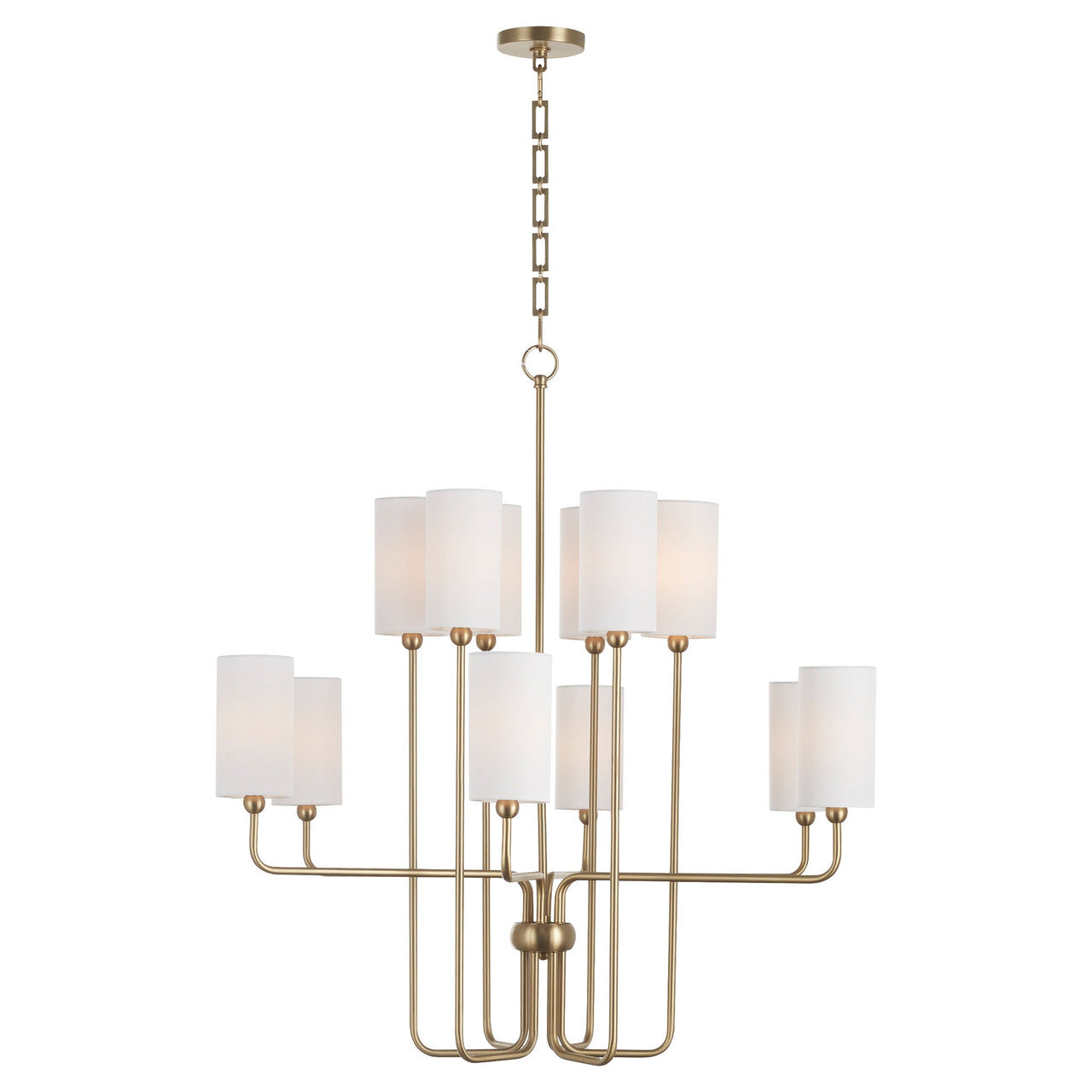 Quorum  Charlotte 12 Light Chandlier - Aged Brass 698-12-80