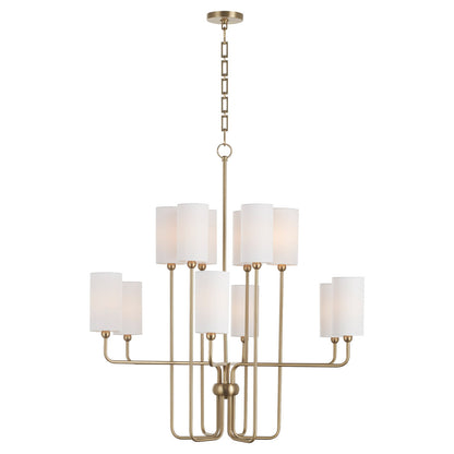 Quorum  Charlotte 12 Light Chandlier - Aged Brass 698-12-80