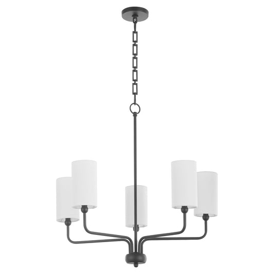 Quorum  Charlotte 5 Light Chandlier - Matte Black 698-5-59