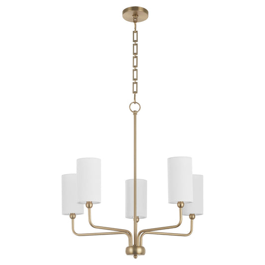 Quorum  Charlotte 5 Light Chandlier - Aged Brass 698-5-80