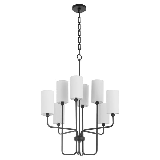 Quorum  Charlotte 8 Light Chandlier - Matte Black 698-8-59