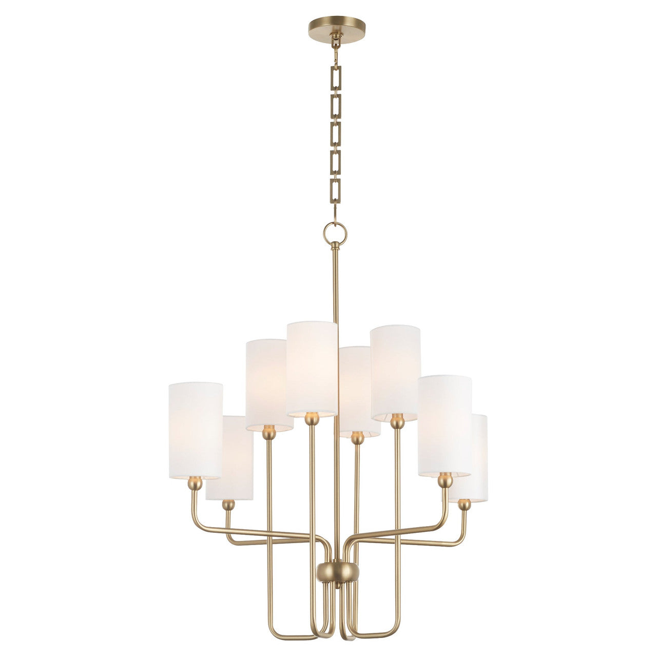 Quorum  Charlotte 8 Light Chandlier - Aged Brass 698-8-80