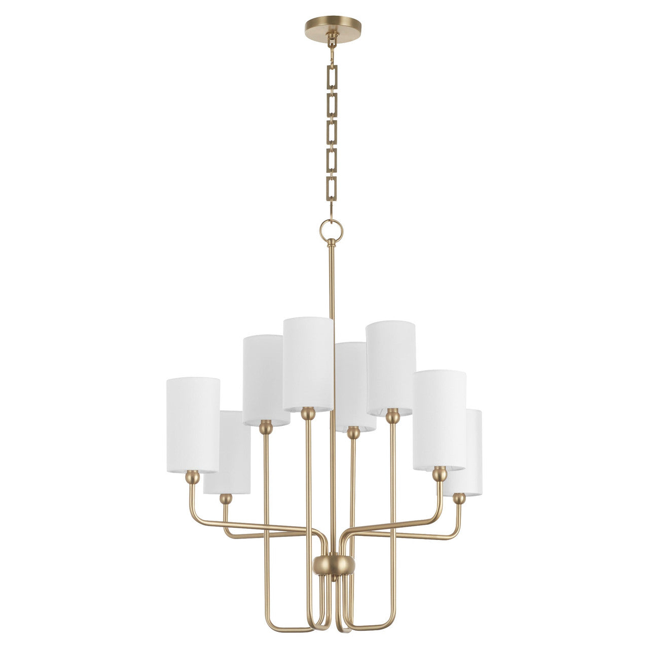 Quorum  Charlotte 8 Light Chandlier - Aged Brass 698-8-80