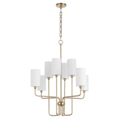 Quorum  Charlotte 8 Light Chandlier - Aged Brass 698-8-80