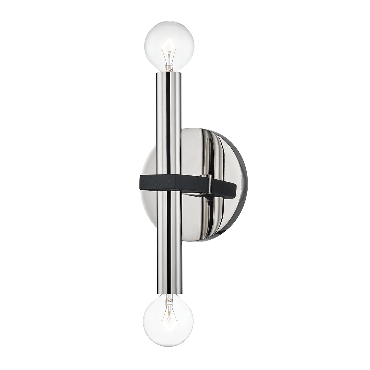 Mitzi 2 Light Wall Sconce in Polished Nickel/Black H296102-PN/BK