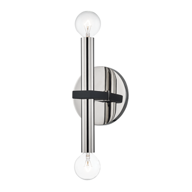 Mitzi 2 Light Wall Sconce in Polished Nickel/Black H296102-PN/BK