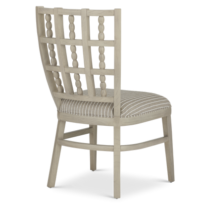 Currey & Co. Upholstered Norene Gray Dining Chair, Demetria Parchment 7000-0702