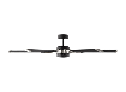 Visual Comfort Fan Loft 62" LED Ceiling Fan - Midnight Black, Handheld Remote, 6-speed, Reverse and Dimmer, indoor/outdoor 6LFR62MBKD