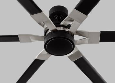 Visual Comfort Fan Loft 62" LED Ceiling Fan - Midnight Black, Handheld Remote, 6-speed, Reverse and Dimmer, indoor/outdoor 6LFR62MBKD