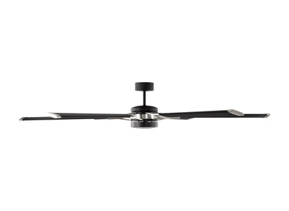 Visual Comfort Fan Loft 72" LED Ceiling Fan - Midnight Black, Handheld Remote, 6-speed, Reverse and Dimmer, indoor/outdoor 6LFR72MBKD