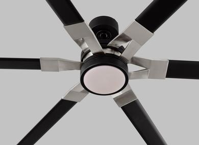 Visual Comfort Fan Loft 72" LED Ceiling Fan - Midnight Black, Handheld Remote, 6-speed, Reverse and Dimmer, indoor/outdoor 6LFR72MBKD