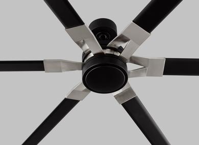 Visual Comfort Fan Loft 72" LED Ceiling Fan - Midnight Black, Handheld Remote, 6-speed, Reverse and Dimmer, indoor/outdoor 6LFR72MBKD