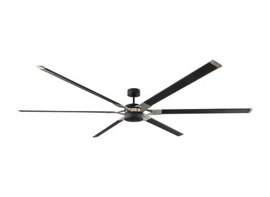 Visual Comfort Fan Loft 96" LED Ceiling Fan - Midnight Black, Handheld Remote, 6-speed, Reverse and Dimmer, indoor/outdoor 6LFR96MBKD