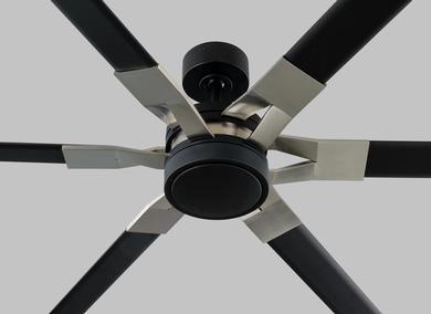 Visual Comfort Fan Loft 96" LED Ceiling Fan - Midnight Black, Handheld Remote, 6-speed, Reverse and Dimmer, indoor/outdoor 6LFR96MBKD