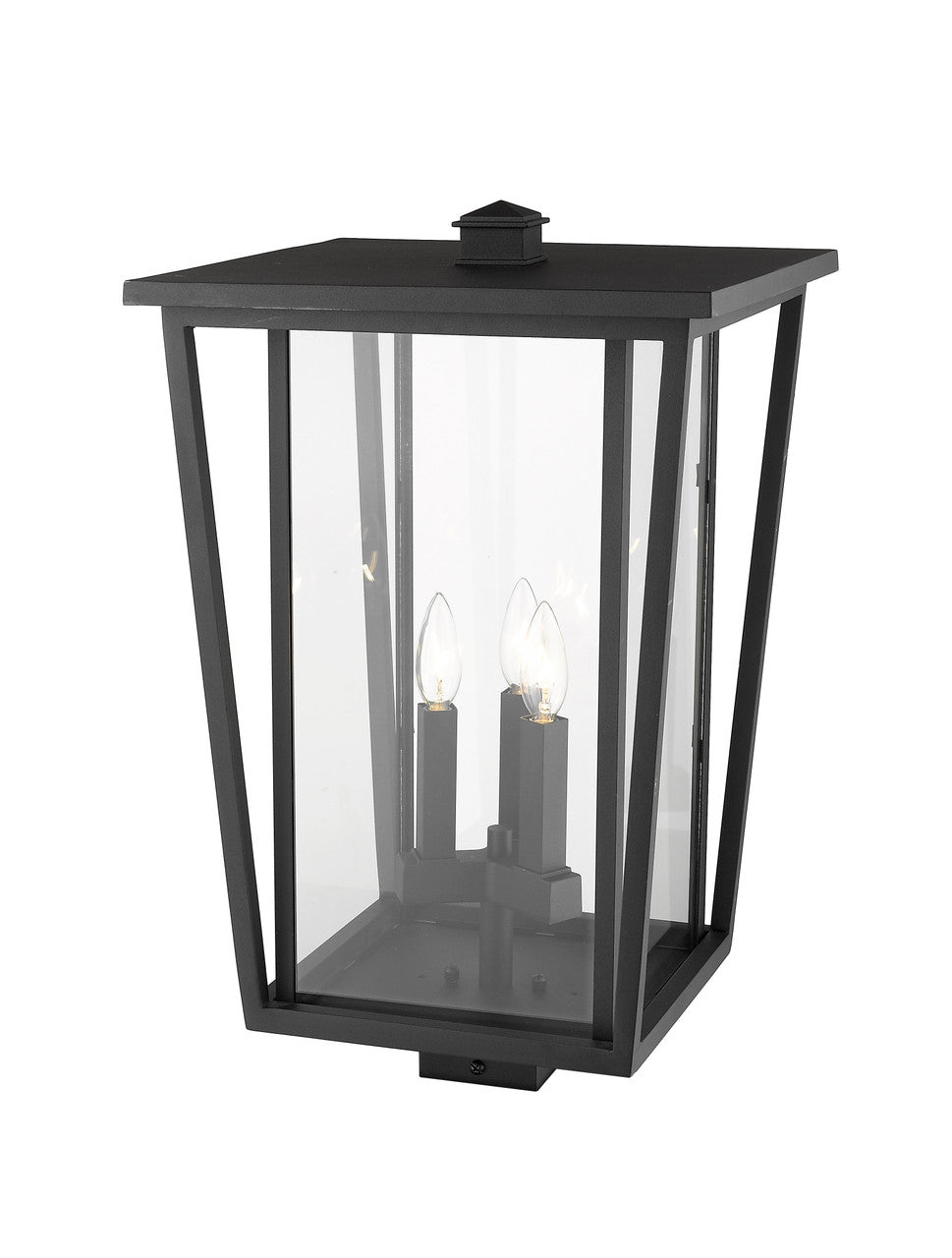 Z-Lite Seoul 3 Light Outdoor Post Mount Fixture in Black 571PHXLS-BK