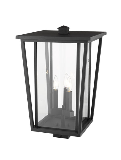 Z-Lite Seoul 3 Light Outdoor Post Mount Fixture in Black 571PHXLS-BK