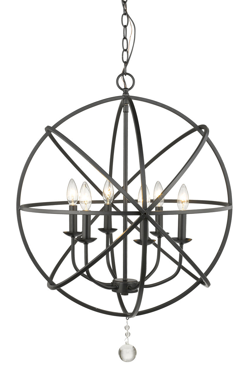 Z-Lite Tull 6 Light Chandelier in Matte Black 458-24MB