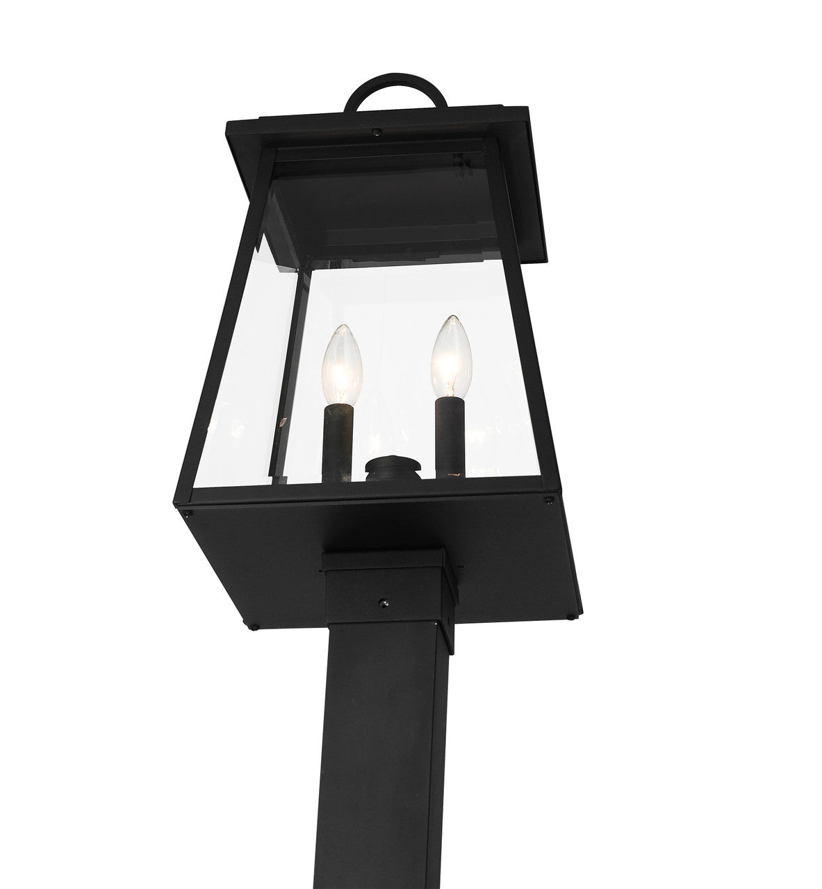 Z-Lite Broughton 2 Light Outdoor Post Mounted Fixture in Black 521PHMS-536P-BK