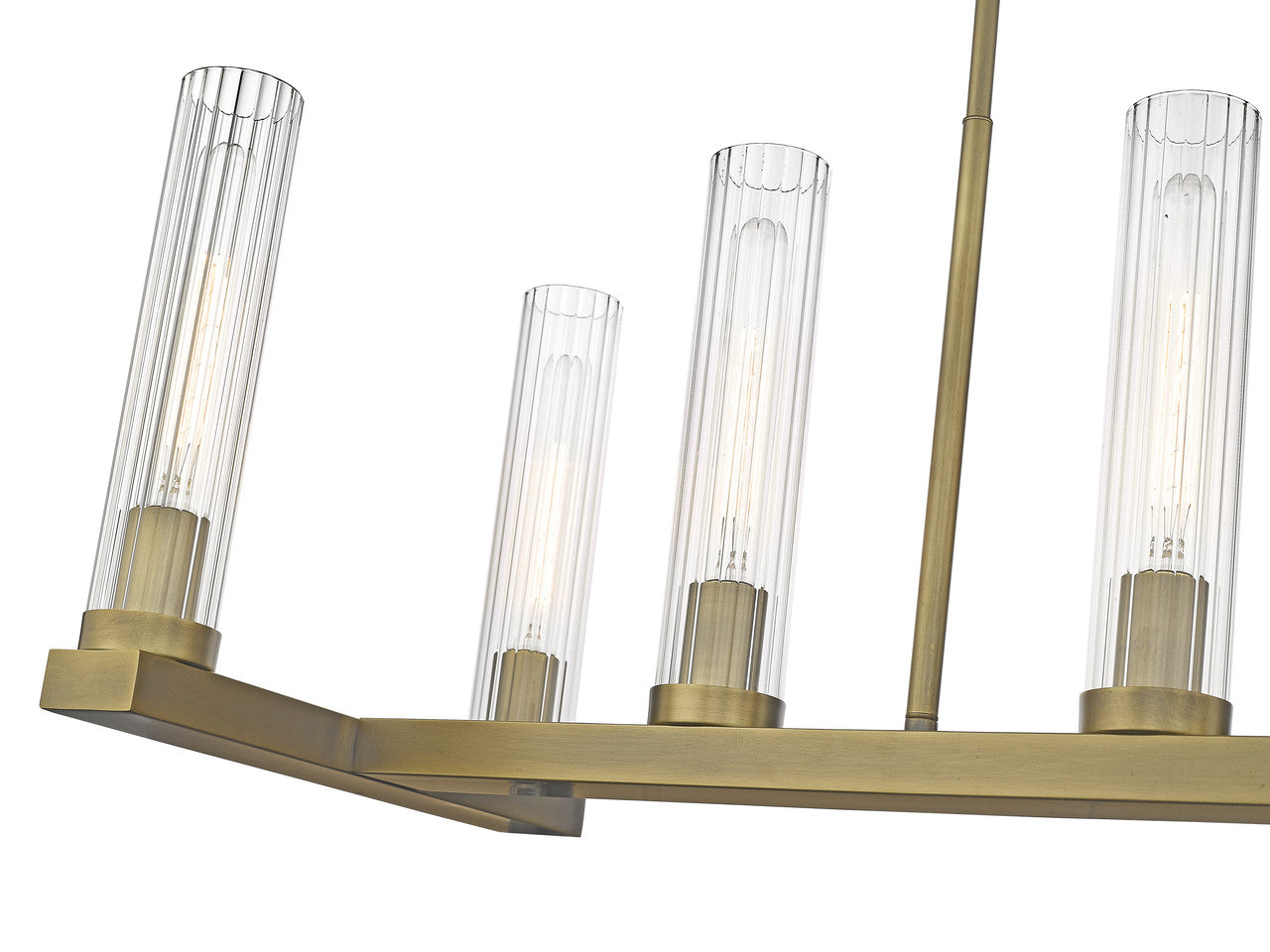 Z-Lite Beau 9 Light Linear Chandelier in Rubbed Brass 3031-9L-RB