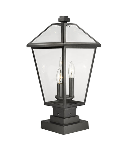 Z-Lite Talbot 3 Light Outdoor Pier Mounted Fixture in Black 579PHBS-SQPM-BK