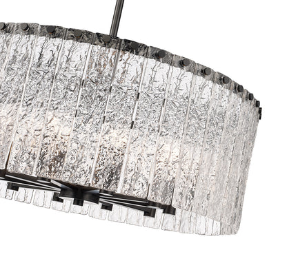 Z-Lite Glacier 10 Light Chandelier in Matte Black 1943P26-MB