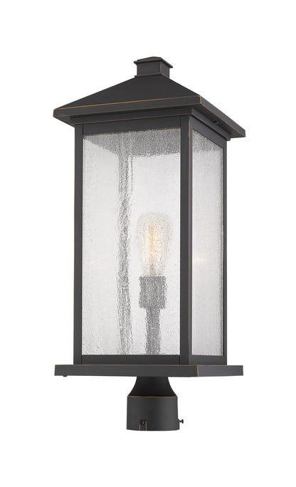 Z-Lite Portland 1 Light Outdoor Post Mount Fixture in Oil Rubbed Bronze 531PHBXLR-ORB