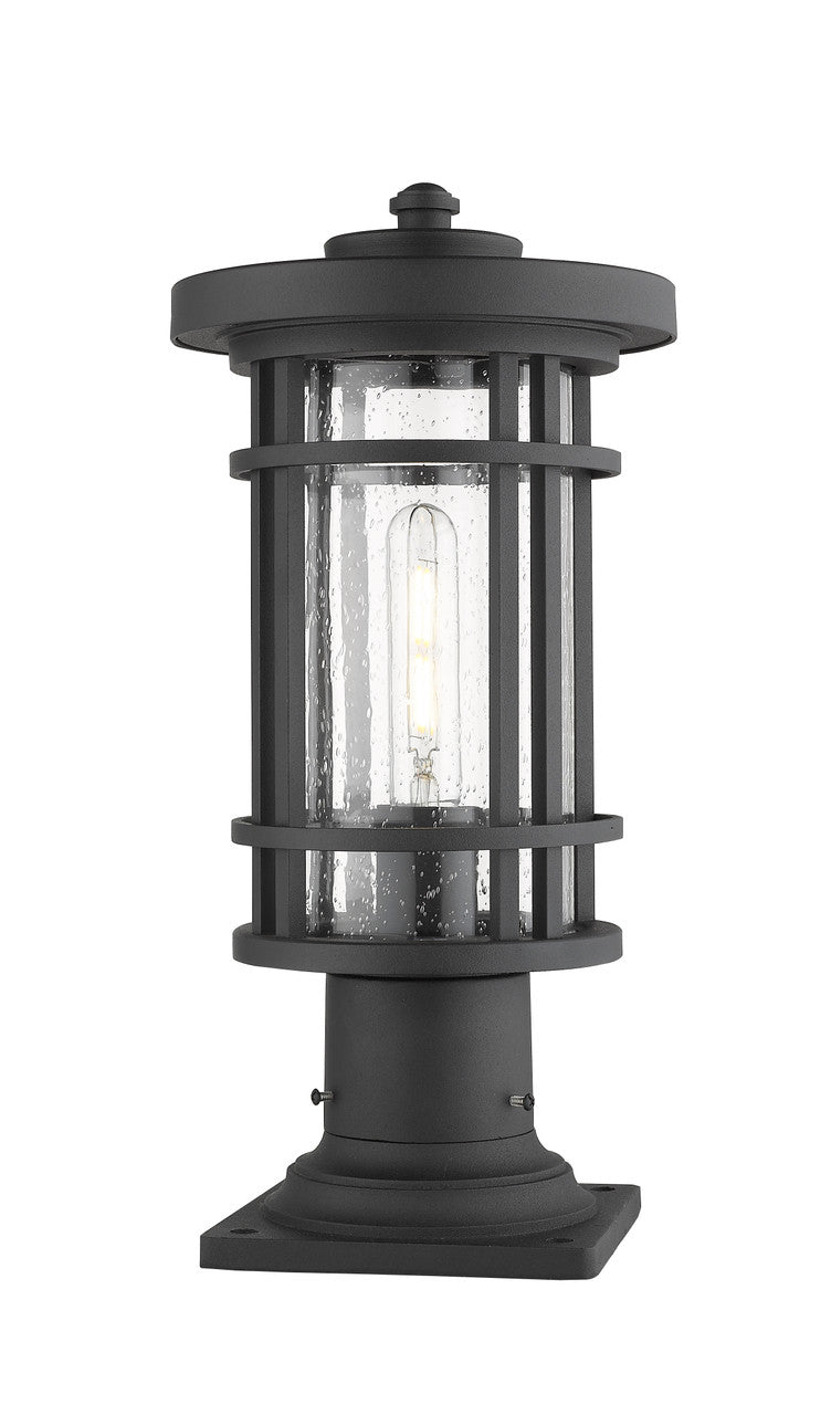 Z-Lite Jordan 1 Light Outdoor Pier Mounted Fixture in Black 570PHM-533PM-BK