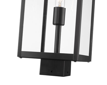 Z-Lite Nuri 1 Light Outdoor Post Mount Fixture in Black 596PHBS-BK