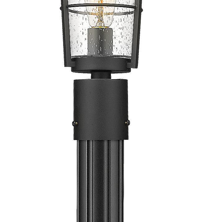 Z-Lite Helix 1 Light Outdoor Post Mounted Fixture in Black 591PHM-519P-BK