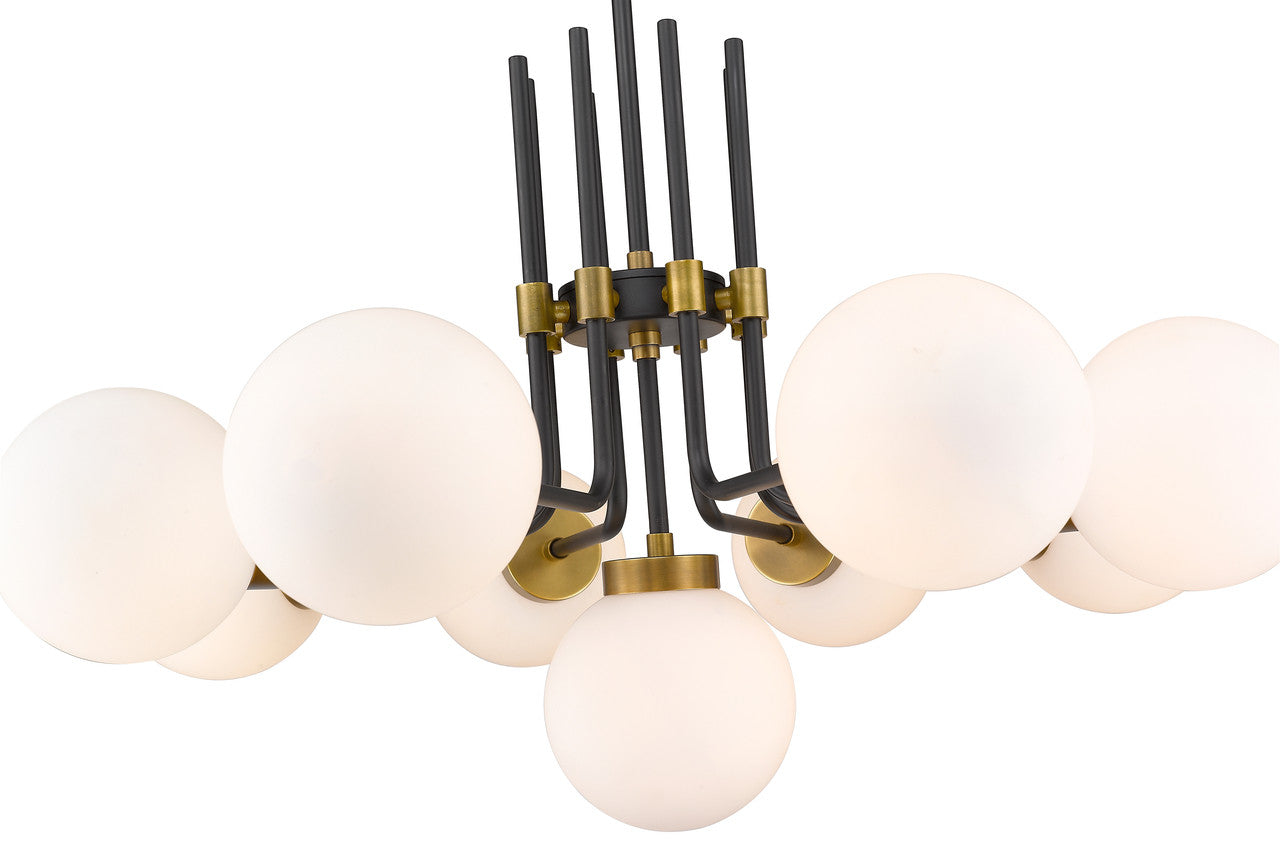 Z-Lite Parsons 9 Light Chandelier in Matte Black + Olde Brass 477-9MB-OBR