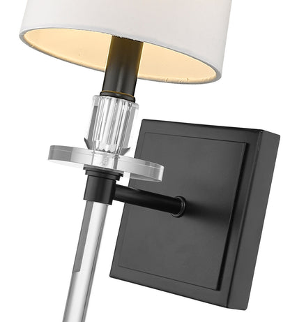 Z-Lite Sophia 1 Light Wall Sconce in Matte Black 803-1S-MB