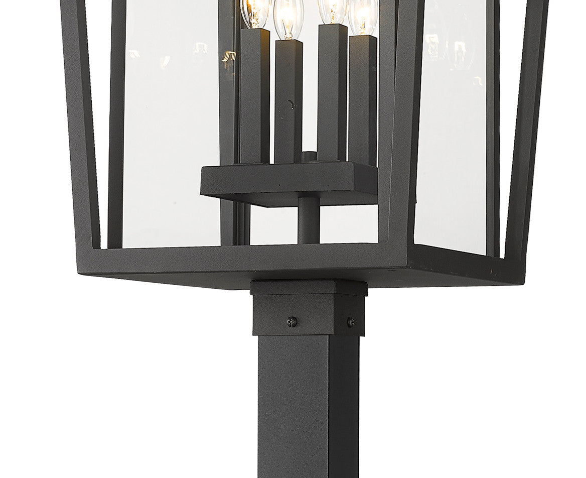 Z-Lite Seoul 4 Light Outdoor Post Mounted Fixture in Black 571PHXXLS-536P-BK