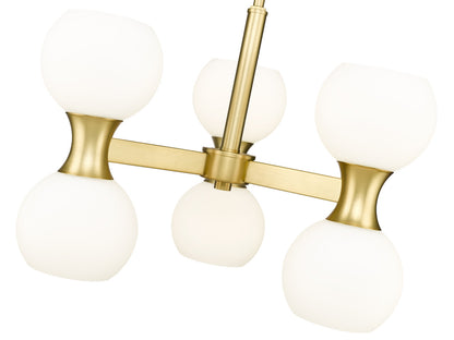 Z-Lite Artemis 6 Light Chandelier in Modern Gold 494-6MGLD