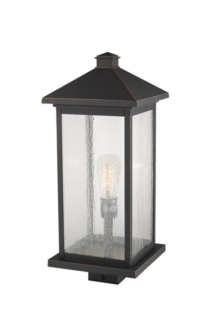 Z-Lite Portland 1 Light Outdoor Post Mount Fixture in Oil Rubbed Bronze 531PHBXLS-ORB